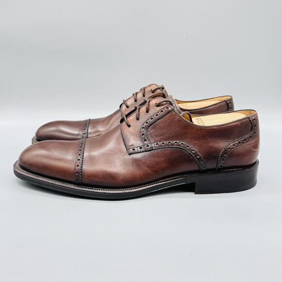 Magnanni Shoes Mens 11.5 Brown Leather Cap Toe Derby Oxford Dress Leather Sole main image 10